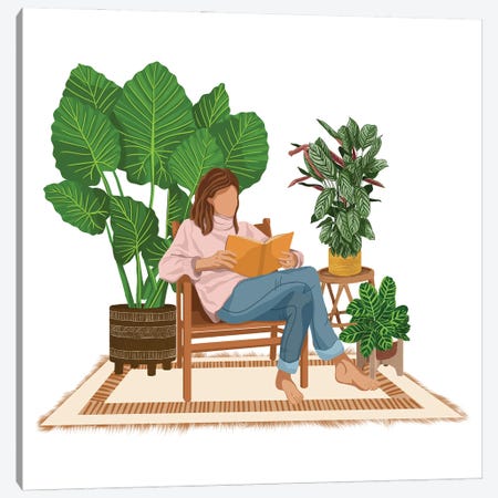Reading With Plants I Canvas Print #MGZ88} by Ana Moguš Art Print