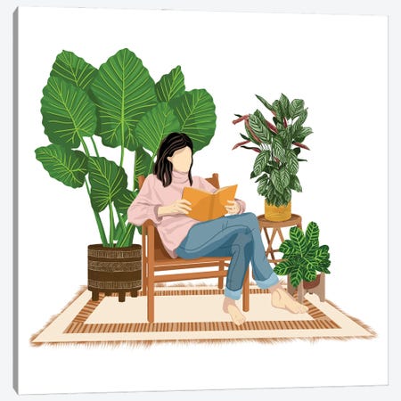 Reading With Plants II Canvas Print #MGZ89} by Ana Moguš Canvas Print