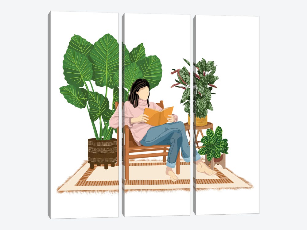 Reading With Plants II by Ana Moguš 3-piece Art Print