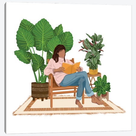 Reading With Plants III Canvas Print #MGZ90} by Ana Moguš Canvas Artwork
