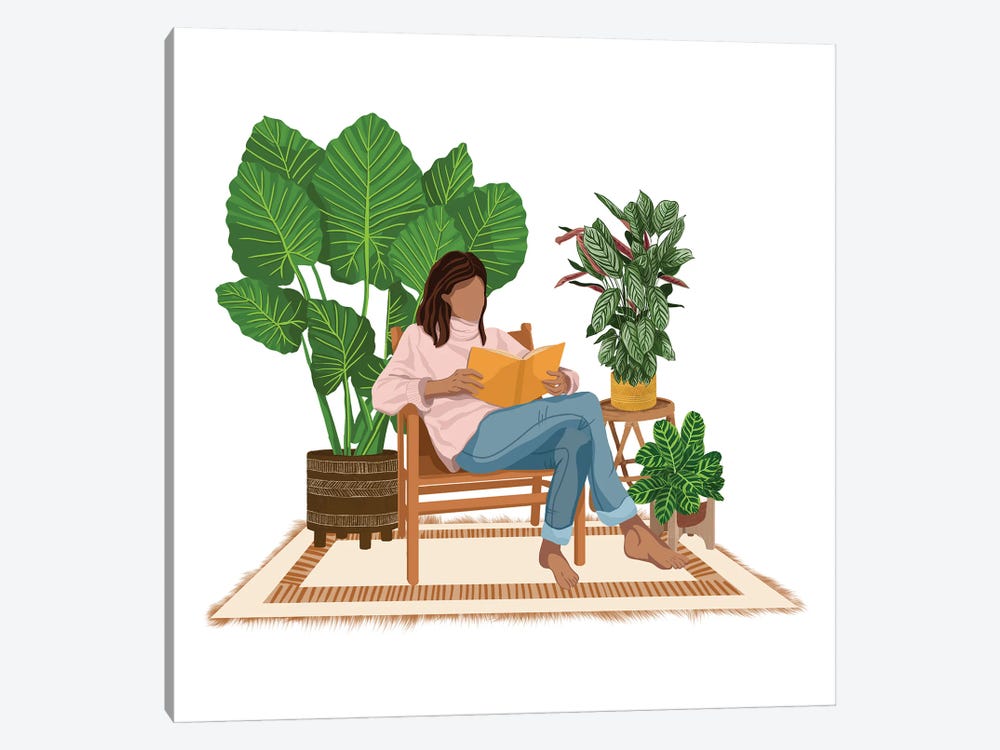 Reading With Plants III by Ana Moguš 1-piece Canvas Art Print