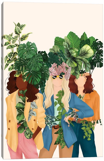 Modern Plant Ladies II Canvas Art Print - Ana Moguš