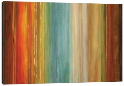 Wavelength I Canvas Art Print - Orange, Teal & Espresso