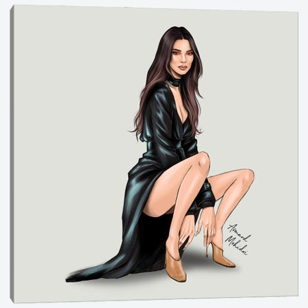 Kendall Jenner Canvas Print #MHD100} by Armand Mehidri Canvas Wall Art