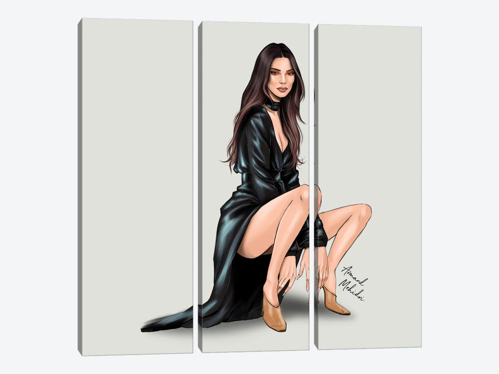 Kendall Jenner by Armand Mehidri 3-piece Canvas Print