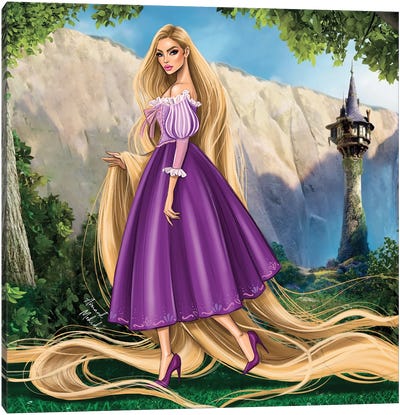 Rapunzel Canvas Art Print - Animated Movie Art