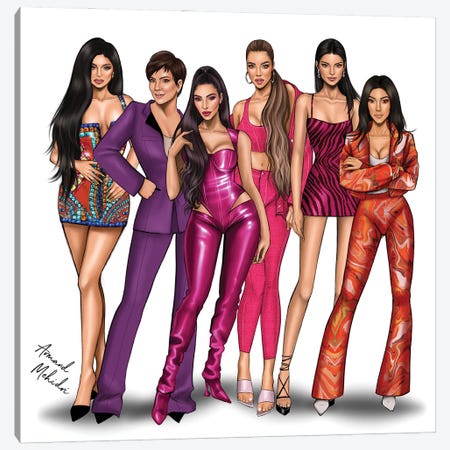 The Kardashians Canvas Print #MHD116} by Armand Mehidri Canvas Art
