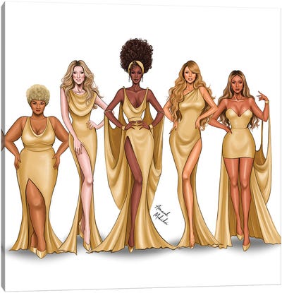 The Muses for Hercules Canvas Art Print - Art by Middle Eastern Artists