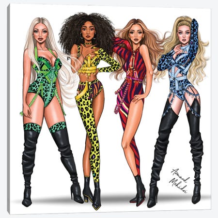 Little Mix - Wasabi Canvas Print #MHD1} by Armand Mehidri Canvas Art