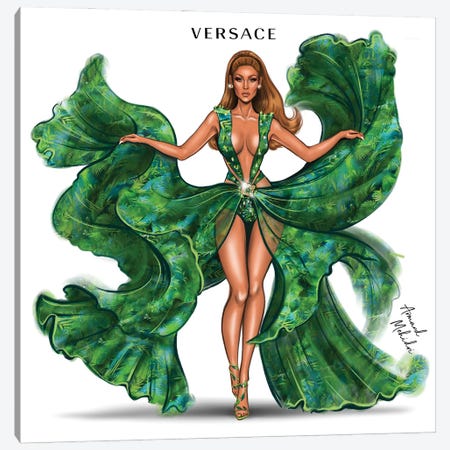J.Lo Versace Canvas Print #MHD24} by Armand Mehidri Canvas Art