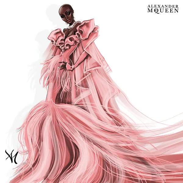 Fashion Illustrations: Alexander McQueen by Armand Mehidri