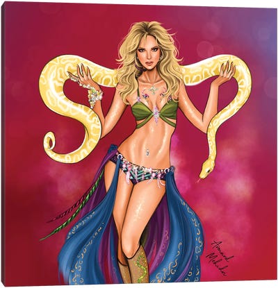 Britney Spears Canvas Art Print - Snake Art