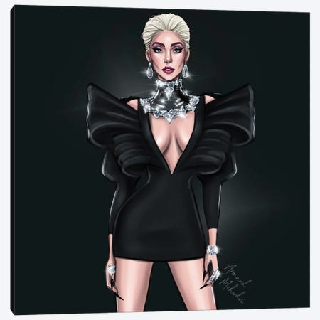 Lady Gaga Canvas Print #MHD46} by Armand Mehidri Canvas Artwork