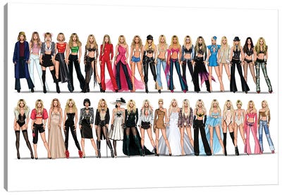 Britney Spears Videography Canvas Art Print - Fashion Illustrations