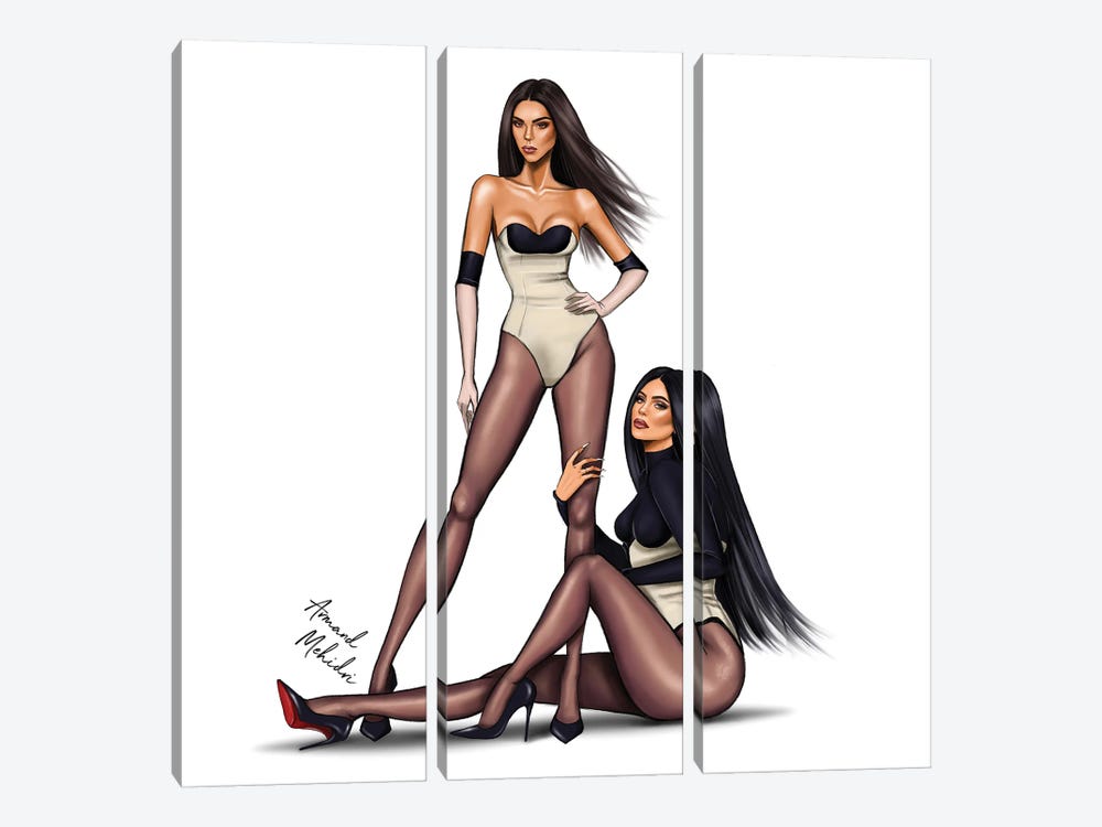 Kendall & Kylie Jenner by Armand Mehidri 3-piece Art Print