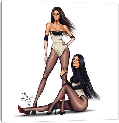 Kendall & Kylie Jenner Canvas Art Print - Armand Mehidri
