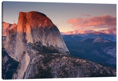 Half Dome As Seen From Glacier Point, Yosemite National Park, California, USA Canvas Art Print - Mountains Scenic Photography