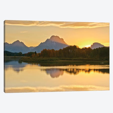 Alpenglow At Sunset, Oxbow, Grand Teton National Park, Wyoming, USA Canvas Print #MHE3} by Michel Hersen Art Print