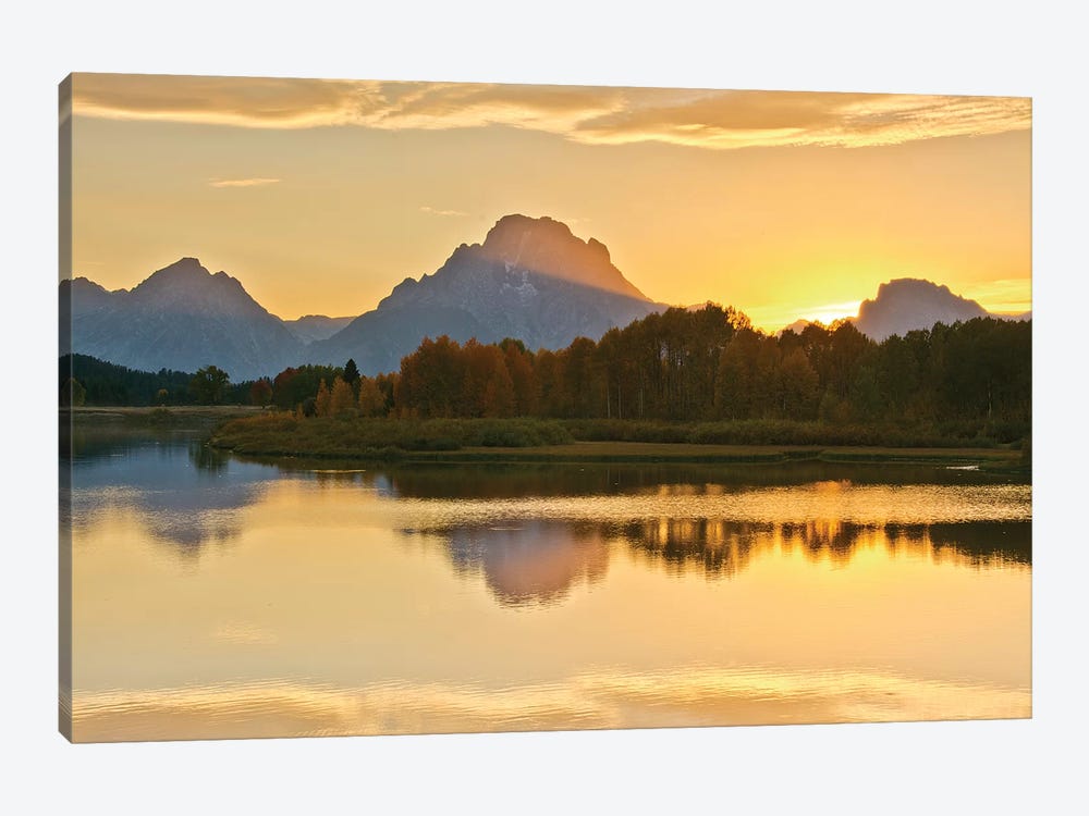 Alpenglow At Sunset, Oxbow, Grand Teton National Park, Wyoming, USA by Michel Hersen 1-piece Canvas Art Print