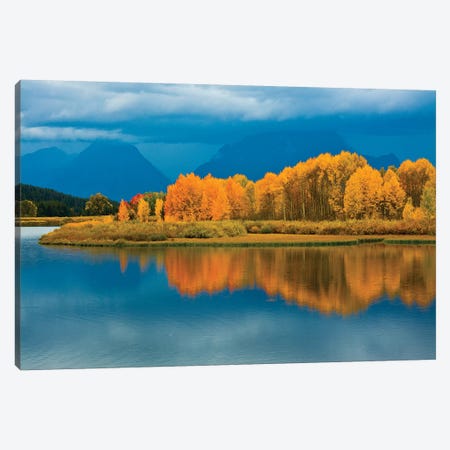 Autumn Evening, Oxbow, Grand Teton National Park, Wyoming, USA Canvas Print #MHE4} by Michel Hersen Canvas Wall Art