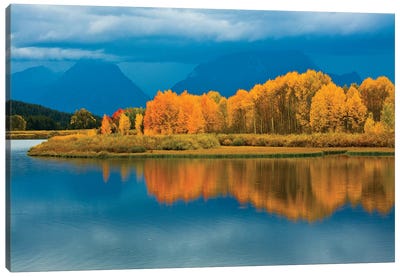 Autumn Evening, Oxbow, Grand Teton National Park, Wyoming, USA Canvas Art Print