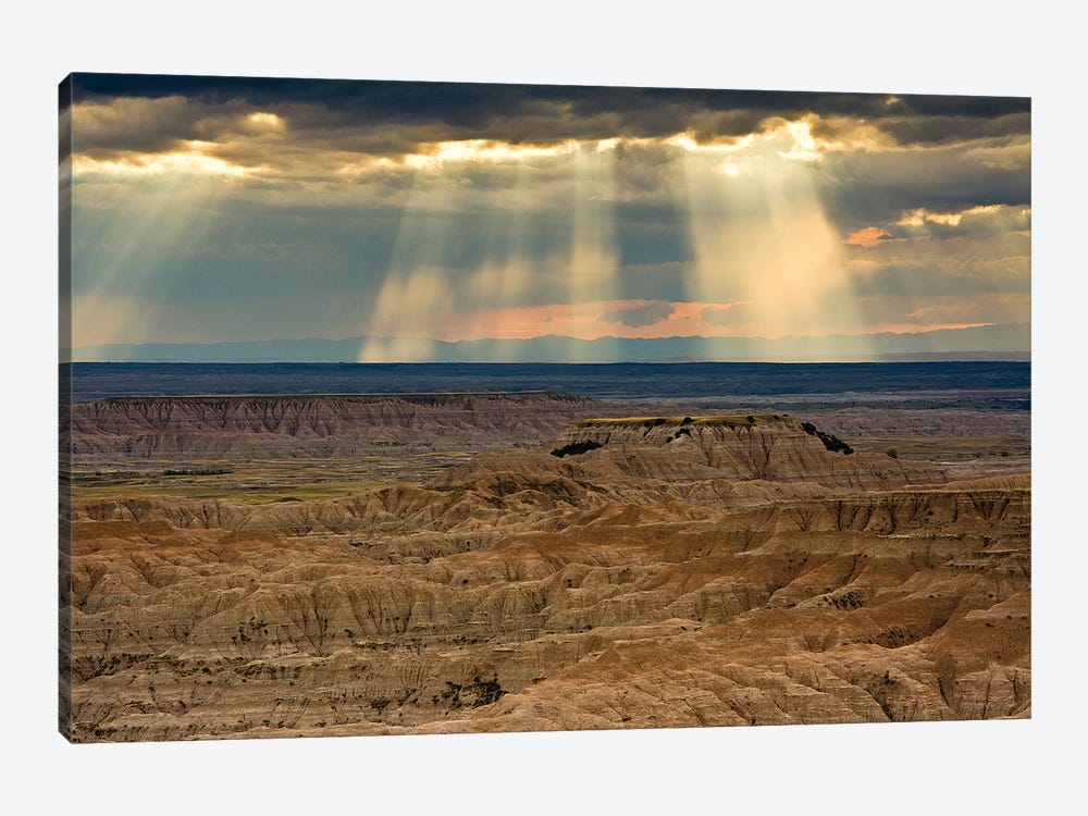 Storm at sunset, Pinnacles Viewpoint, Badlands National Park, South Dakota, USA by Michel Hersen 1-piece Canvas Wall Art