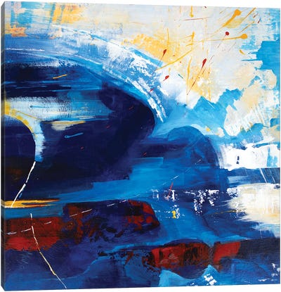 Envy & Admiration Canvas Art Print - Blue Abstract Art