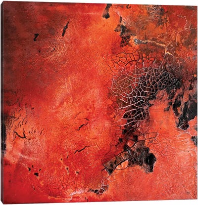 Eruption Canvas Art Print - Red Abstract Art