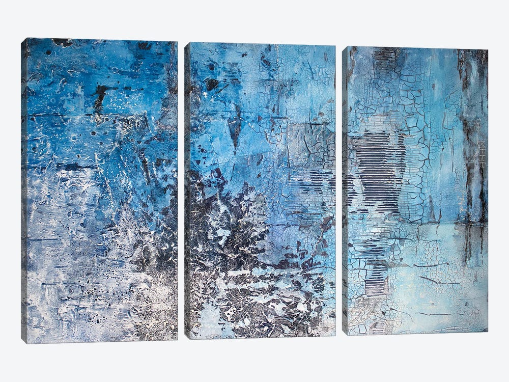 Abstract Blue I by Martina Hartusch 3-piece Art Print