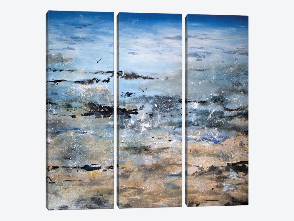 At The Seaside by Martina Hartusch 3-piece Canvas Wall Art
