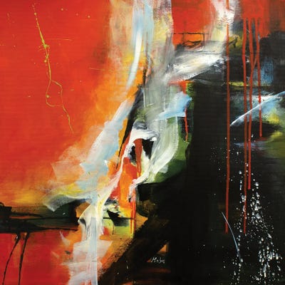 Those Orange Days by Martina Hartusch multi panel art