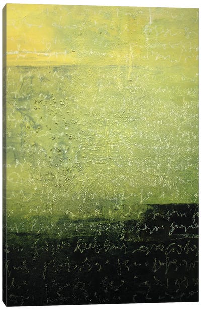Written On Green Canvas Art Print - Yellow Art