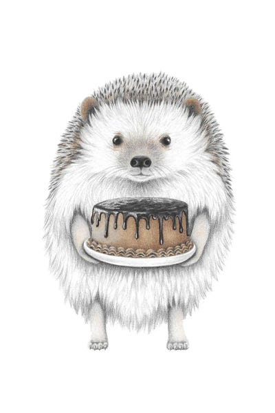Hedgehog With Cake by Mandy Heck framed wall art