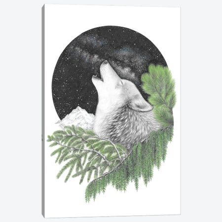 Howling Wolf Canvas Print #MHK12} by Mandy Heck Canvas Print