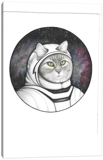 Space Cat Canvas Art Print - Mandy Heck