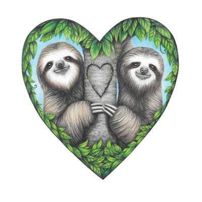 Sloth Love by Mandy Heck canvas print