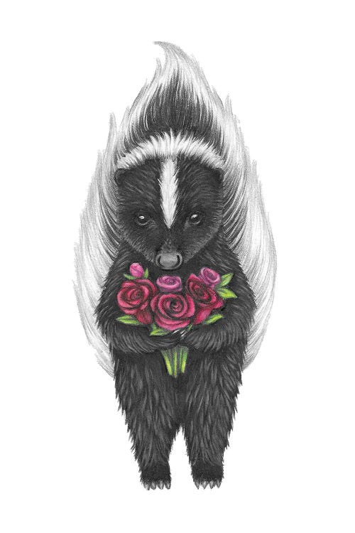 Skunk With Roses by Mandy Heck wall art