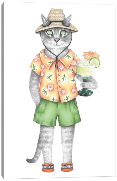 Margarita Cat Canvas Art Print - Mandy Heck