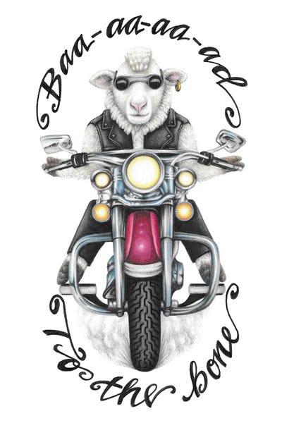Baa-aa-aa-ad To The Bone Sheep by Mandy Heck multi panel art