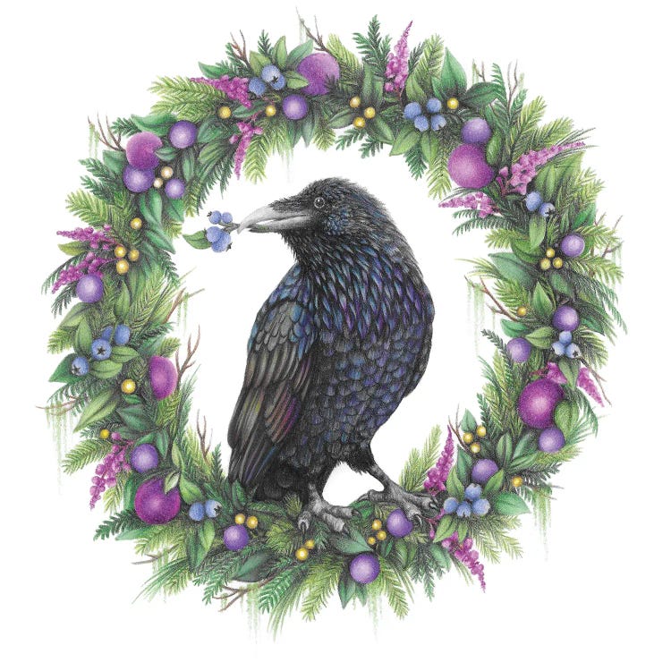 Raven On A Wreath