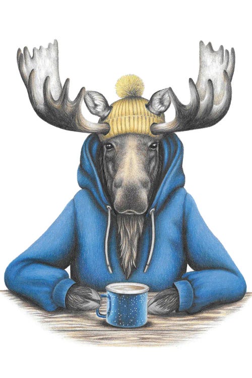 Cute reindeer animal sketch wonderful drawing Coffee Mug by Norman