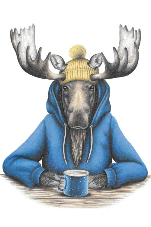 Coffee Moose by Mandy Heck wall art