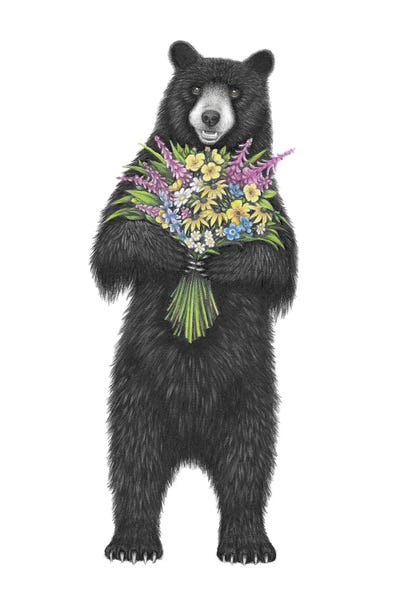 Bouquet Bear by Mandy Heck canvas print