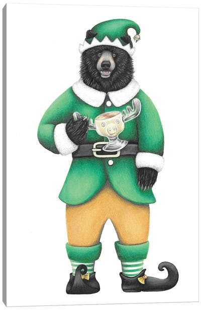Elf Bear With Moose Mug Canvas Art Print - Mandy Heck
