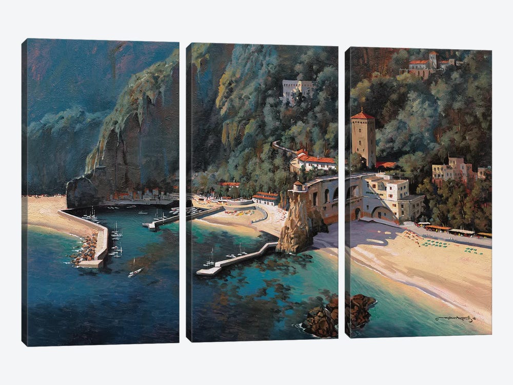 South Of Positano by Maher Morcos 3-piece Canvas Print