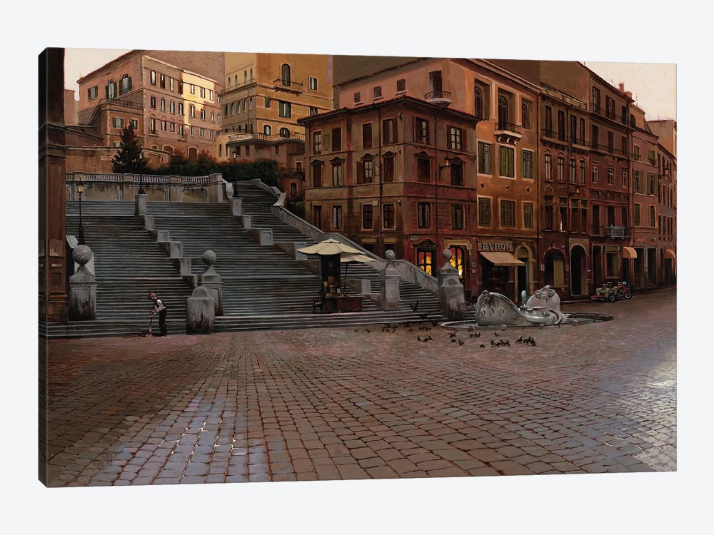 Spanish steps by Maher Morcos 1-piece Canvas Art