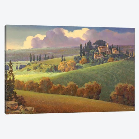 Spring In Tuscany Canvas Print #MHM108} by Maher Morcos Canvas Wall Art