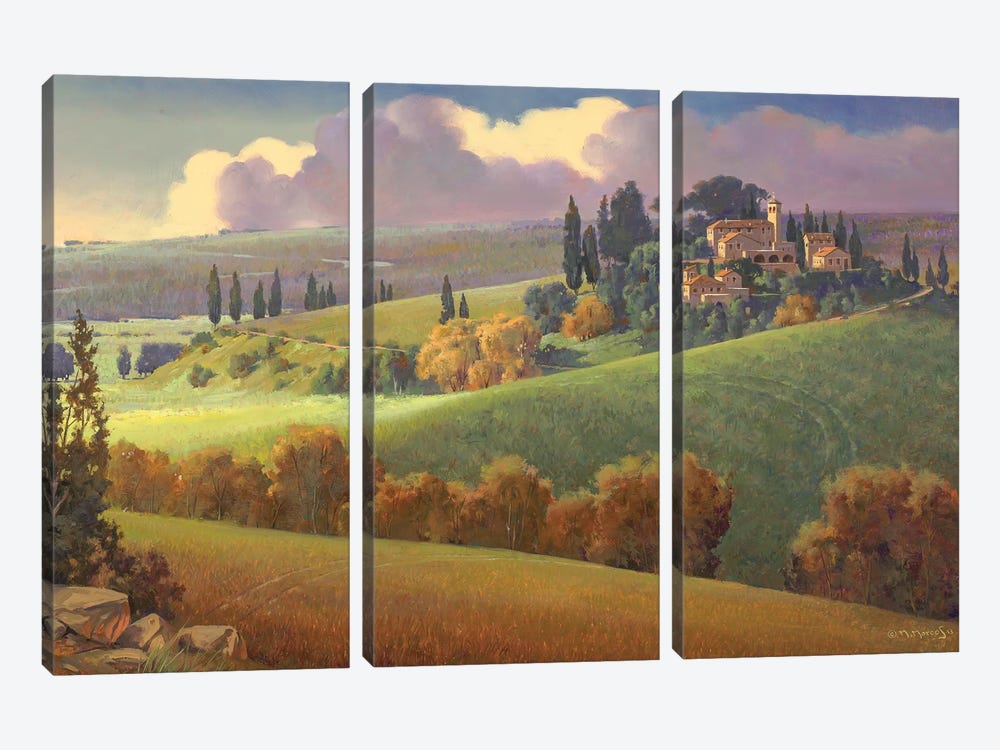 Spring In Tuscany by Maher Morcos 3-piece Canvas Art