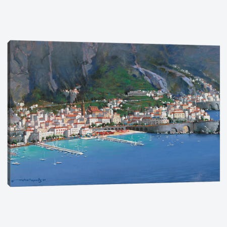 Amalfi Shores Canvas Print #MHM10} by Maher Morcos Canvas Print