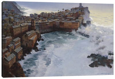 Stormy Dawn Canvas Art Print - Maher Morcos